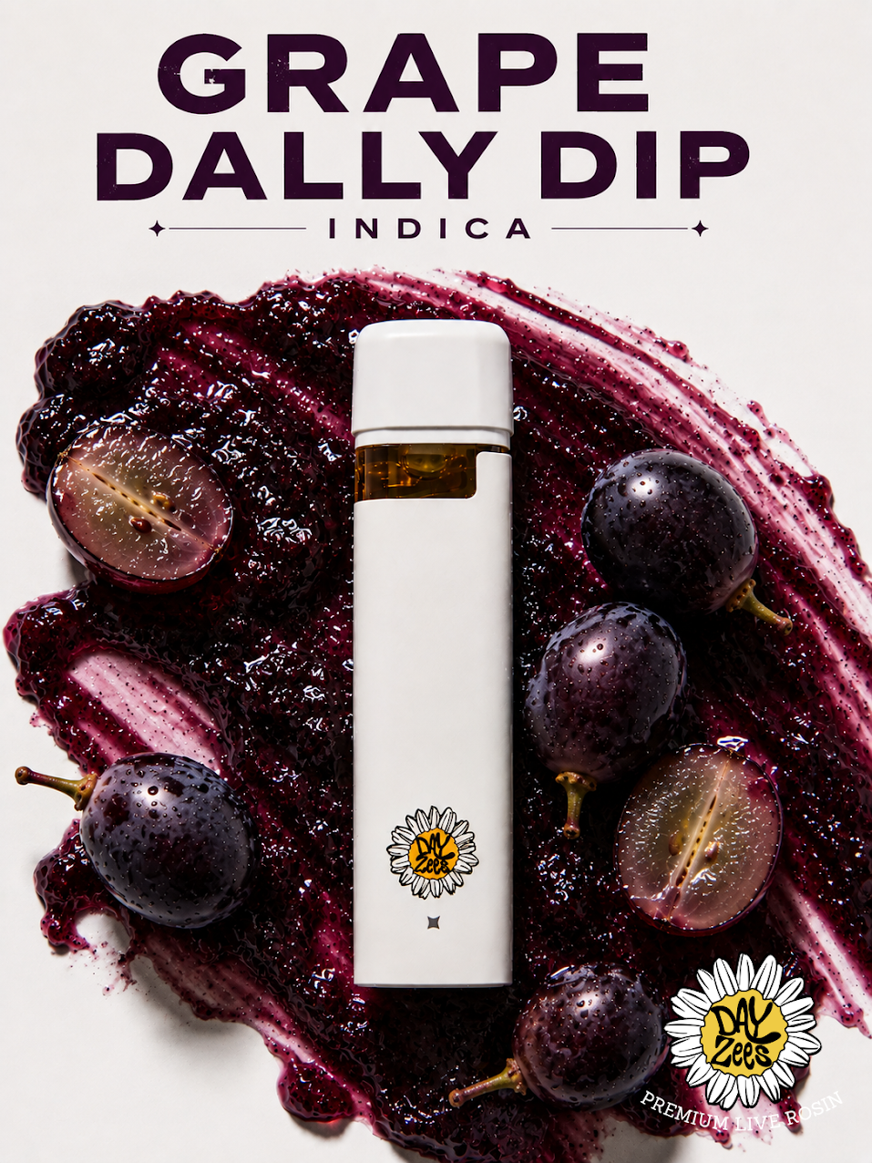 Grape Dally Dip Dayzees live rosin vape flavor artwork